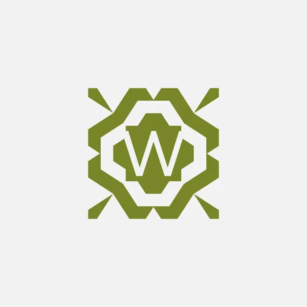 Lettera Iniziale Ornamentale Semplice Modello Tribale Cornice Logo Naturale — Vettoriale Stock