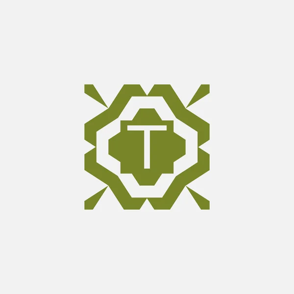 Anfangsbuchstabe Ornamentale Einfache Stammesmuster Rahmen Natürliches Logo — Stockvektor