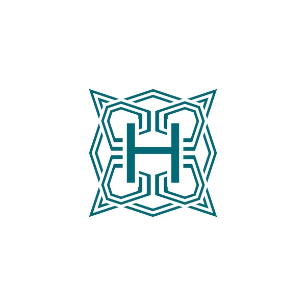Lettre Initiale Lignes Élégantes Moderne Alphabet Cadre Logo — Image vectorielle