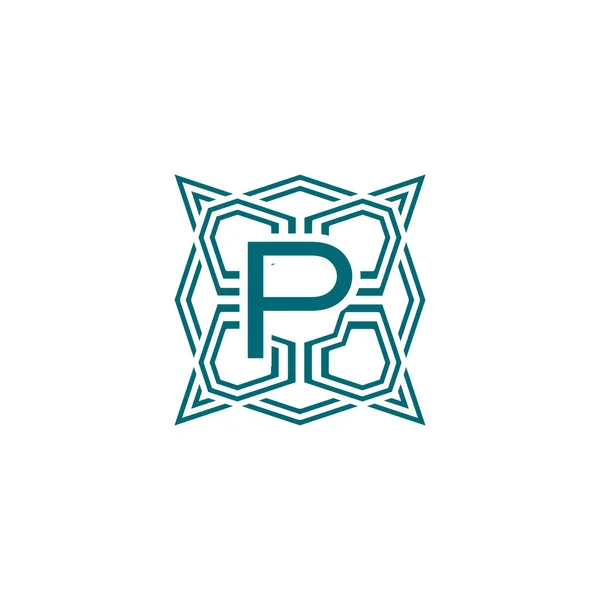 Первоначальная Буква Элегантные Линии Современный Логотип Алфавита Рамка — стоковый вектор