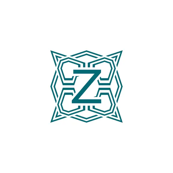Huruf Awal Elegant Baris Logo Frame Alfabet Modern - Stok Vektor