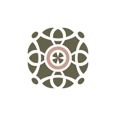 İlk harf O süslemeli zarif desen amblem çerçeve logosu