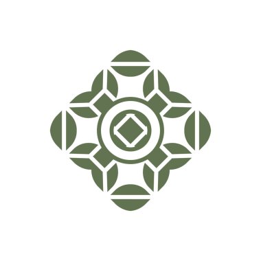 İlk harf O organik doğal yeşil alfabe logosu