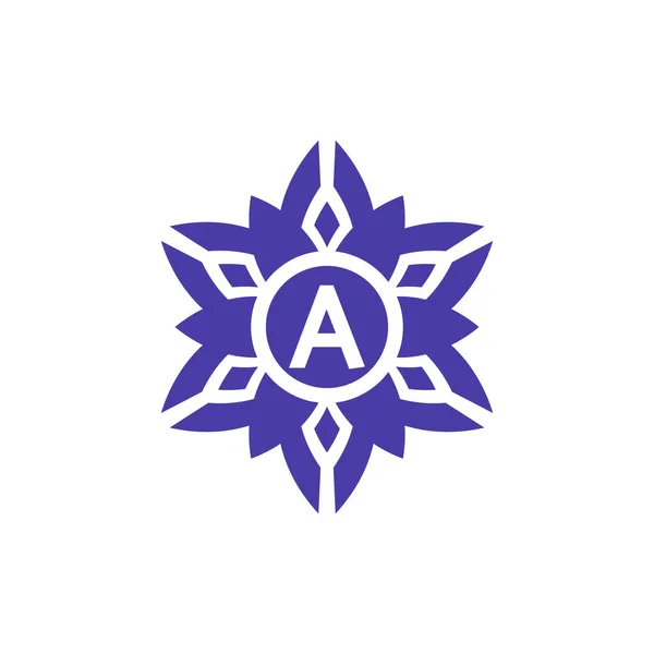 Αρχικό Γράμμα Floral Αλφάβητο Πλαίσιο Λογότυπο — Διανυσματικό Αρχείο