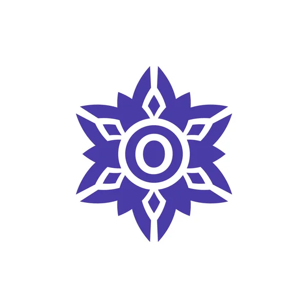 Lettre Initiale Floral Alphabet Frame Emblème Logo — Image vectorielle