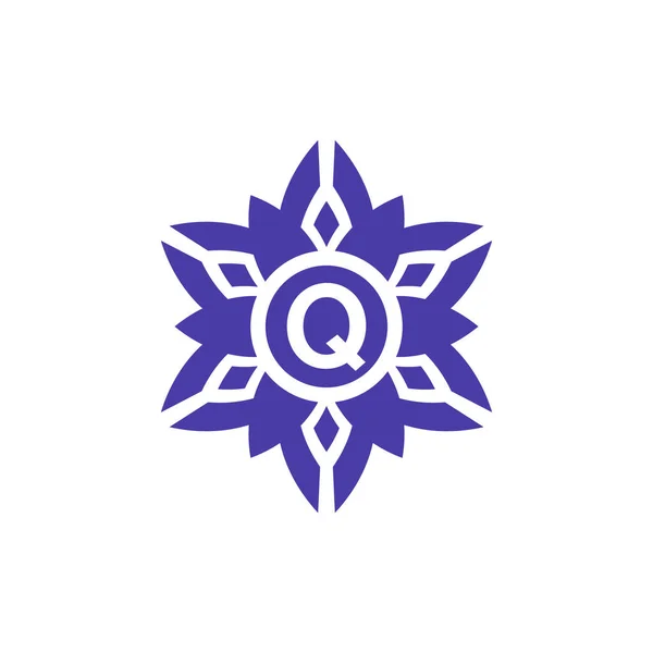 Lettera Iniziale Alfabeto Floreale Logo Emblema Cornice — Vettoriale Stock