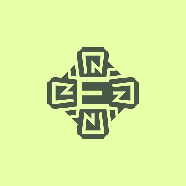 Lettre Initiale Logo Emblème Circuit Technologie Moderne — Image vectorielle