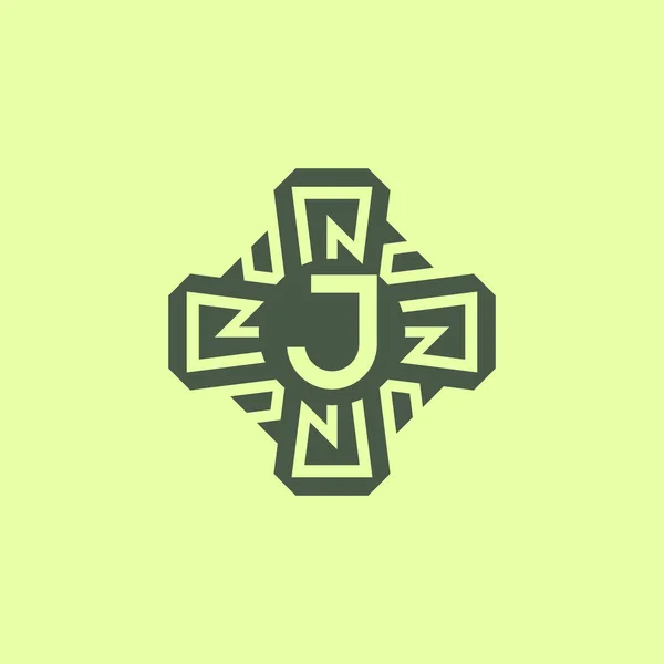 Первоначальная Буква Современные Технологии Схема Эмблема Логотипа — стоковый вектор