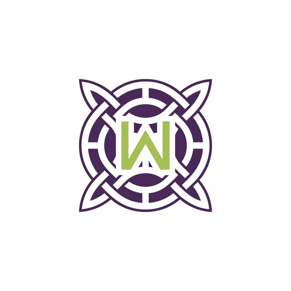 Carta Inicial Padrão Intersecção Quadro Logotipo Celta — Vetor de Stock