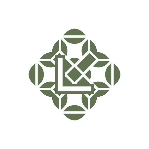 Initial Letter Organic Natural Green Alphabet Logo — Stock Vector