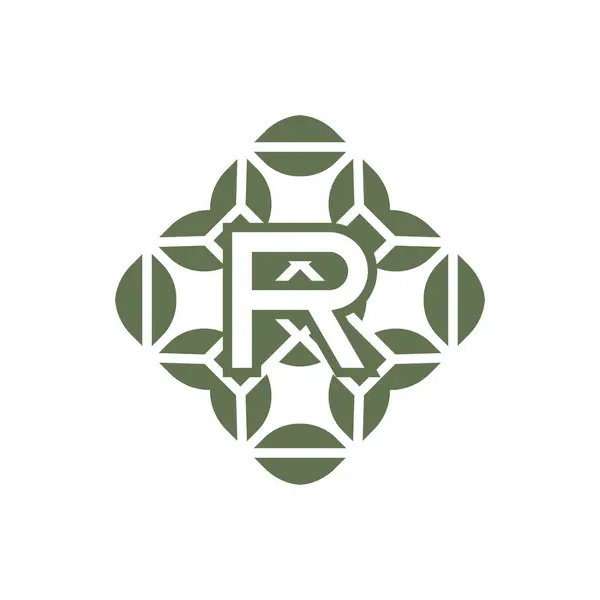 最初の文字 有機天然緑のアルファベットのロゴ — ストックベクタ