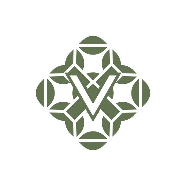 Ursprunglig Bokstav Ekologisk Naturlig Grön Alfabet Logotyp — Stock vektor