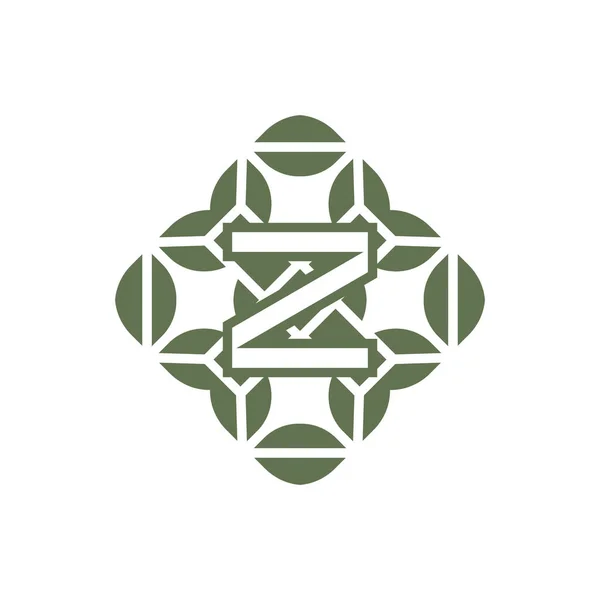 Lettre Initiale Bio Naturel Alphabet Vert Logo — Image vectorielle