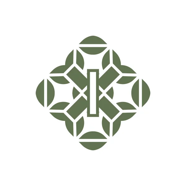 最初の手紙 有機天然緑のアルファベットのロゴ — ストックベクタ