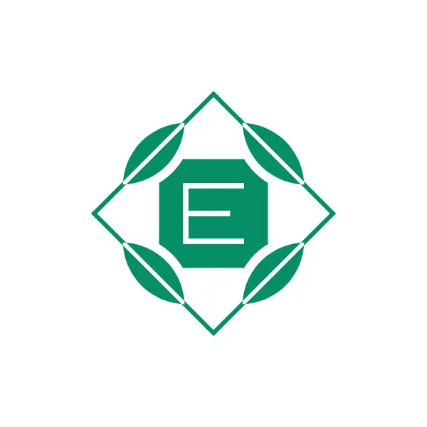 最初の文字 自然の葉のエンブレムのロゴ — ストックベクタ