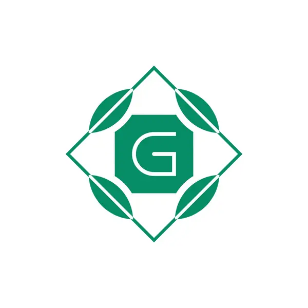 Anfangsbuchstabe Nature Leaf Emblem Logo — Stockvektor