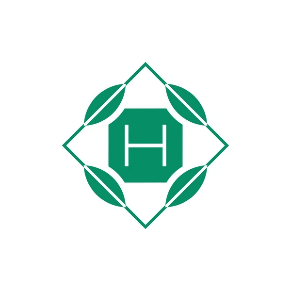 Initial Letter Nature Leaf Emblem Logo — Stock Vector