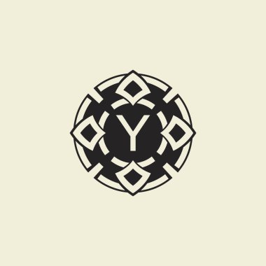 İlk harf Y süs çemberi Sanatsal Yeteneği Modern Basitlikle Birleştirme