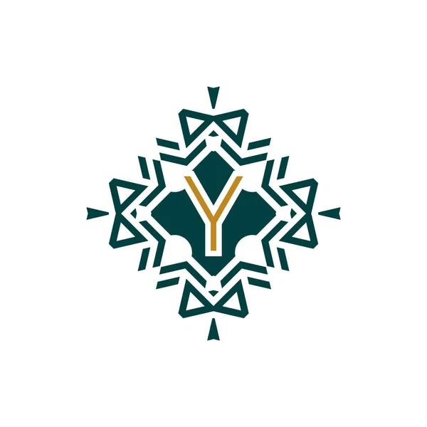 Harf Soyut Antika Desenli Amblem Dekoratif Logo — Stok Vektör