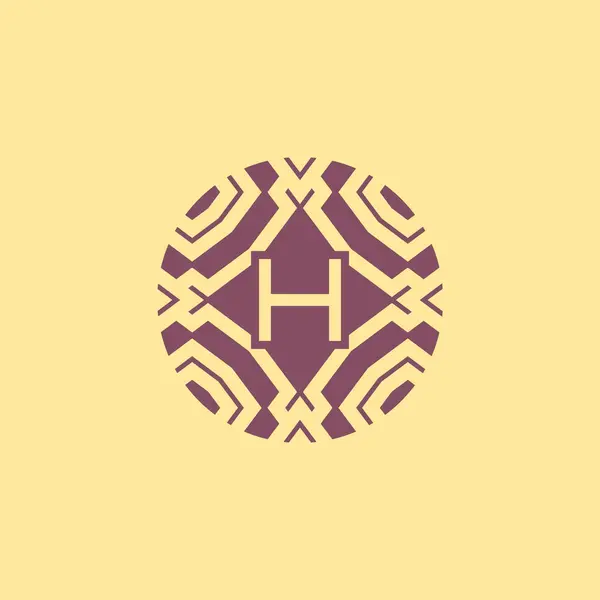 Letra Inicial Círculo Marco Único Tribu Patrón Logotipo — Archivo Imágenes Vectoriales