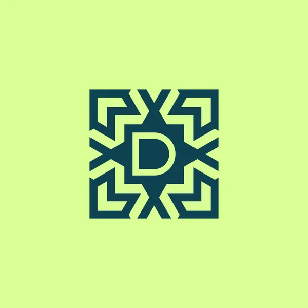 Letra Inicial Patrón Abstracto Cuadrado Logotipo — Vector de stock