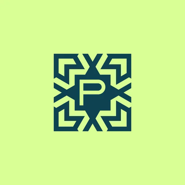 Litera Początkowa Kwadrat Abstrakcyjny Wzór Logo — Wektor stockowy