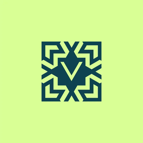 初期文字 正方形抽象パターンロゴ — ストックベクタ