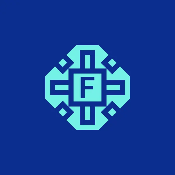 Lettre Initiale Logo Ornemental Moderne Cadre Emblème — Image vectorielle