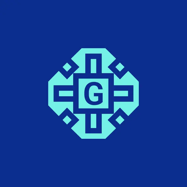 Αρχικό Γράμμα Λογότυπο Διακοσμητικό Σύγχρονο Πλαίσιο Έμβλημα — Διανυσματικό Αρχείο