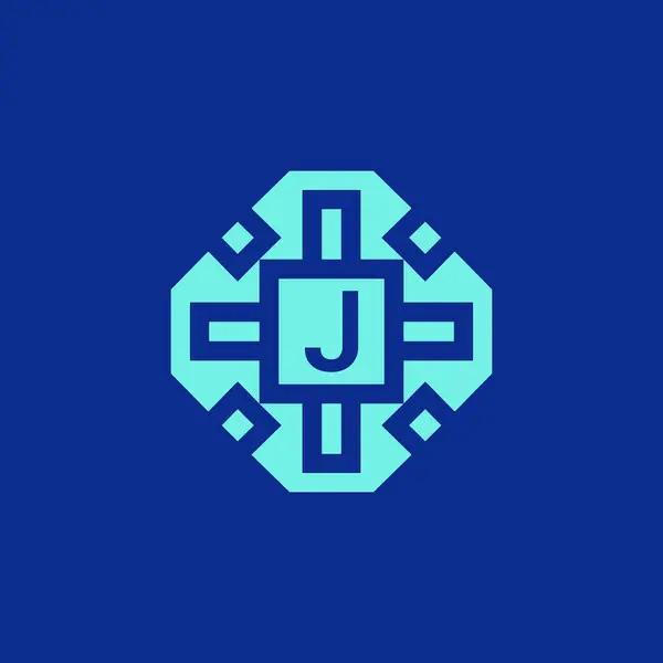 Iniziale Lettera Logo Ornamentale Emblema Cornice Moderna — Vettoriale Stock