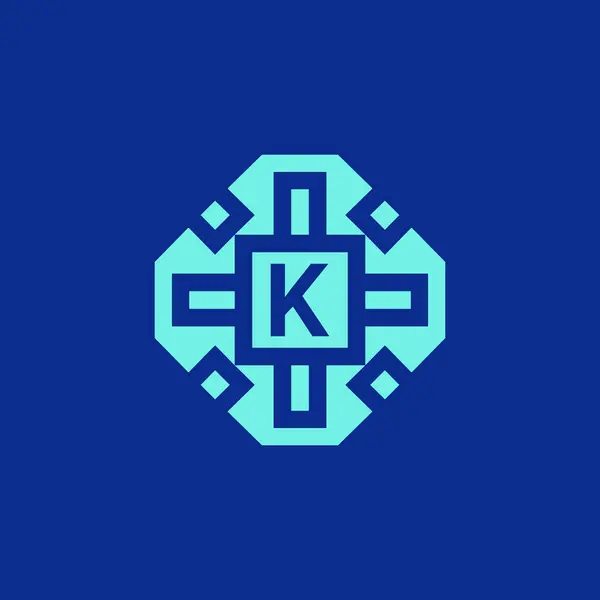 Первоначальная Буква Логотип Декоративная Современная Рамка Эмблема — стоковый вектор