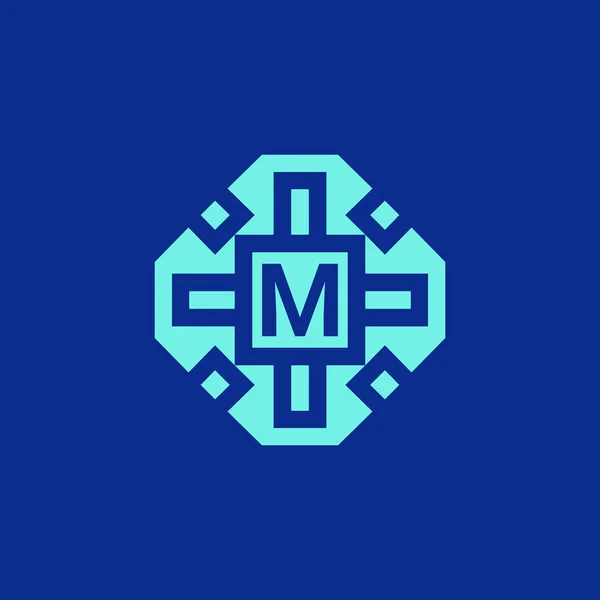 最初の文字 ロゴ装飾現代フレームエンブレム — ストックベクタ