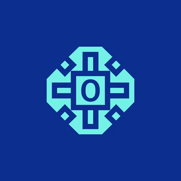 Harf Logo Süslemeli Modern Çerçeve Amblemi — Stok Vektör