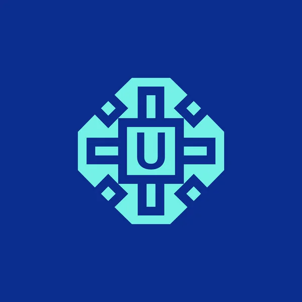 Αρχικό Γράμμα Λογότυπο Διακοσμητικό Σύγχρονο Πλαίσιο Έμβλημα — Διανυσματικό Αρχείο