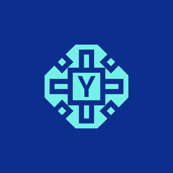 首字母Y标志装饰现代框架标志 — 图库矢量图片