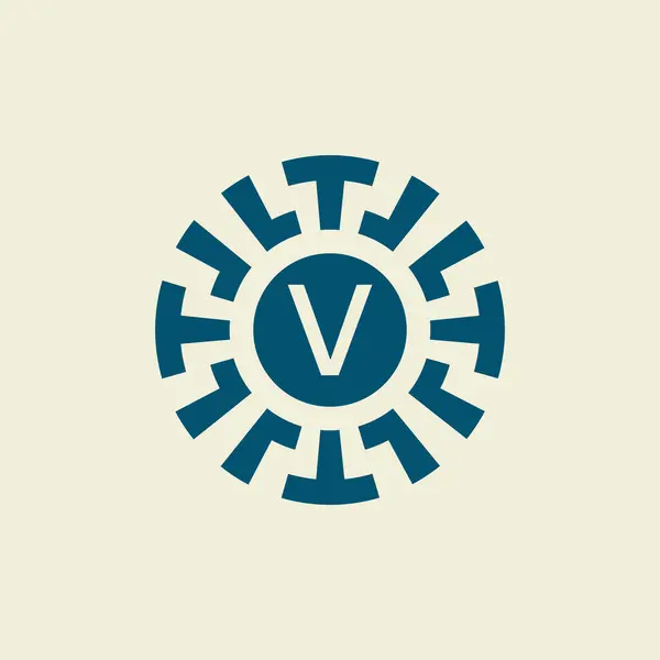 Carta Inicial Emblema Círculo Ornamental Padrão Único — Vetor de Stock
