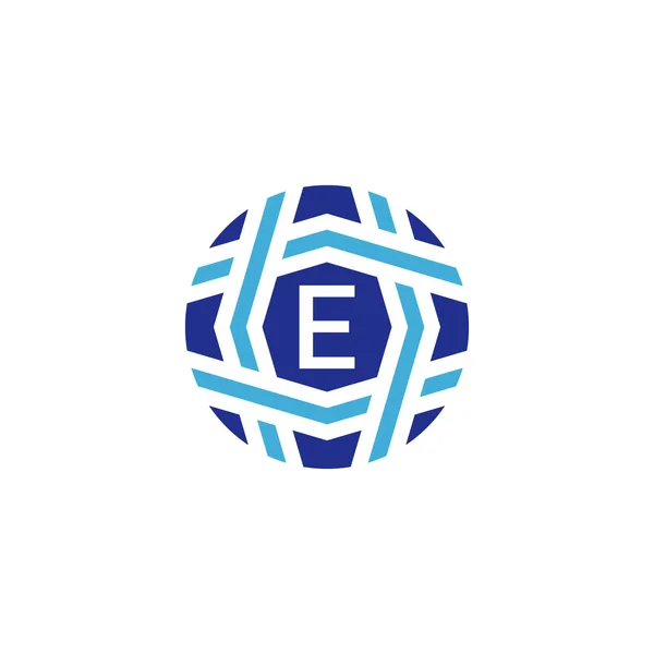 Lettre Initiale Logo Sphère Symbole Connectivité Mondiale — Image vectorielle