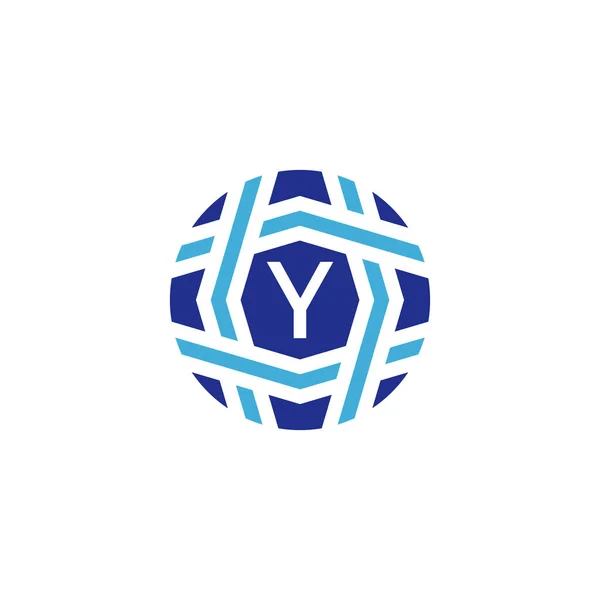 Logotipo Esfera Inicial Letra Simbolizar Conectividade Global — Vetor de Stock