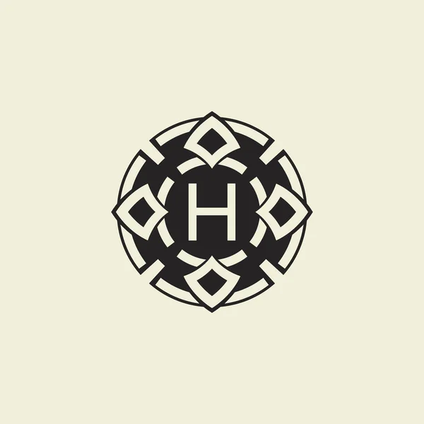 首字母H装饰圈结合现代简约的艺术烟花 — 图库矢量图片