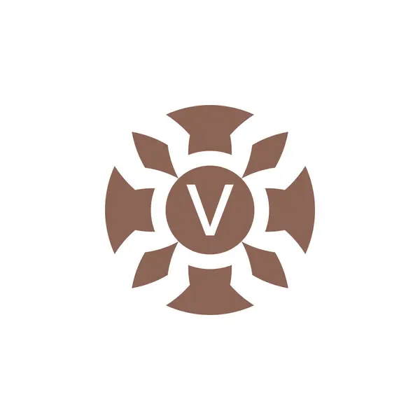 Ursprunglig Bokstav Abstrakt Dekorativa Naturliga Blad Stift Emblem Logotyp — Stock vektor