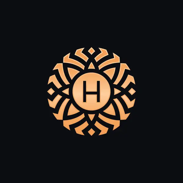 Початкова Літера Абстрактний Логотип Емблеми Квіткового Медальйону — стоковий вектор