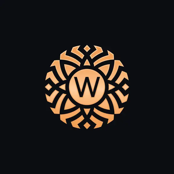 Počáteční Písmeno Abstraktní Květinový Medailon Znak Logo — Stockový vektor