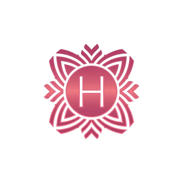 Počáteční Písmeno Ozdobné Květinové Emblém Logo — Stockový vektor