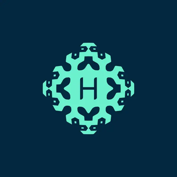 Lettera Iniziale Logo Emblema Dinamico Scienza Salute Innovazione — Vettoriale Stock