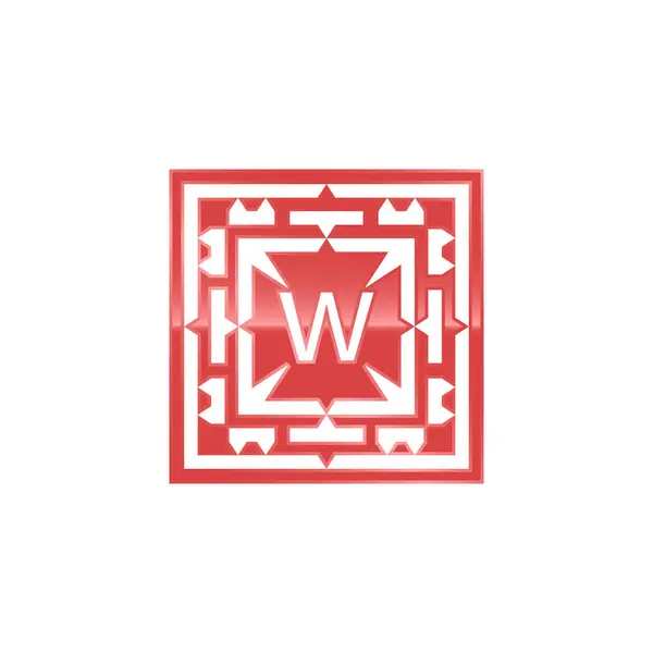 Initial Letter Logo Elegant Square Emblem Pattern — Stock Vector