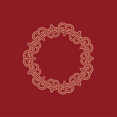 Soyut zarif kestane rengi açık kahverengi yuvarlak çerçeve