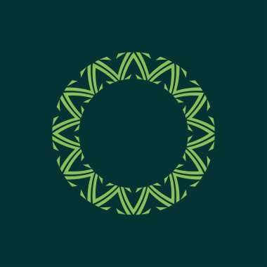 Lüks yeşil daire bambu desenli çerçeve