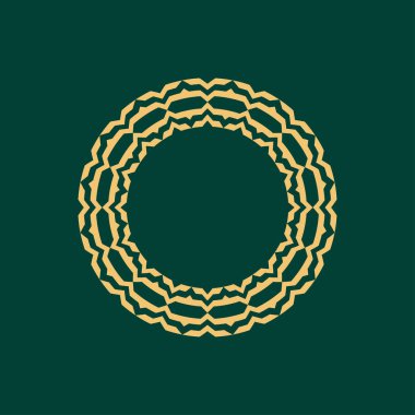 Lüks zarif yeşil çember soyut model çerçeve