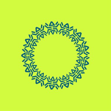 Soyut, zarif, yeşil çember şeklindeki kabile yapısı.