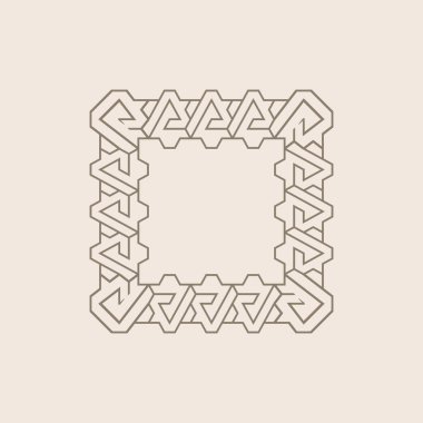 soyut zarif açık kahverengi kare desen çerçeve